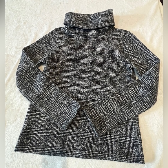 JCrew Mercantile Funnel Neck Long Sleeve Pullover‎ In Glen Plaid H1549size Small - Picture 1 of 8